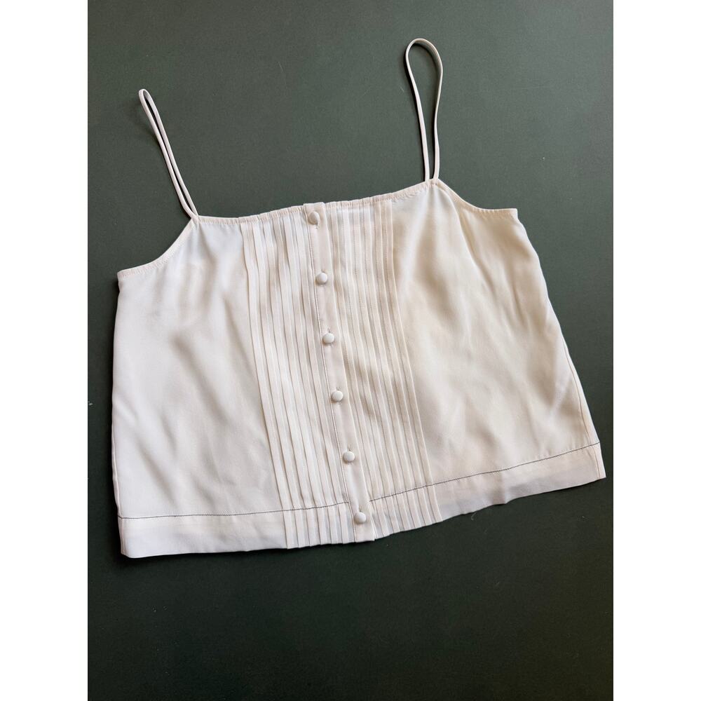 La Ligne Cecily Silk Ivory Cami Pleated Cottagecore Feminine Minimalist XS